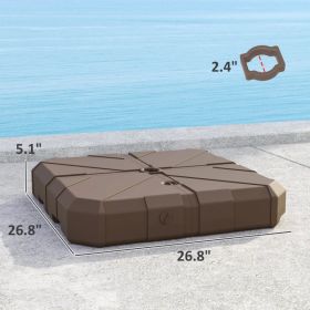 Square Patio Umbrella Base, Cantilever Offset Umbrella Base Heavy Duty Outdoor Umbrella Stand Base, Filled Up To 143lbs With Stand Or 130lbs With Wate