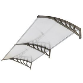 HT-200 X 100 Household Application Door & Window Rain Cover Eaves Canopy Silver & Gray Bracket