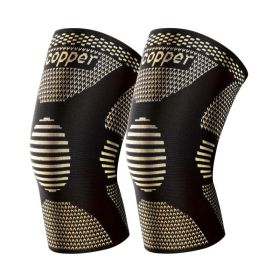 1 Pair Copper Knee Pads Ultimate Shock-Absorbing Gear For Men & Women Superior Knee Support For Sports Yoga Fitness Basketball (Option: XXXL)